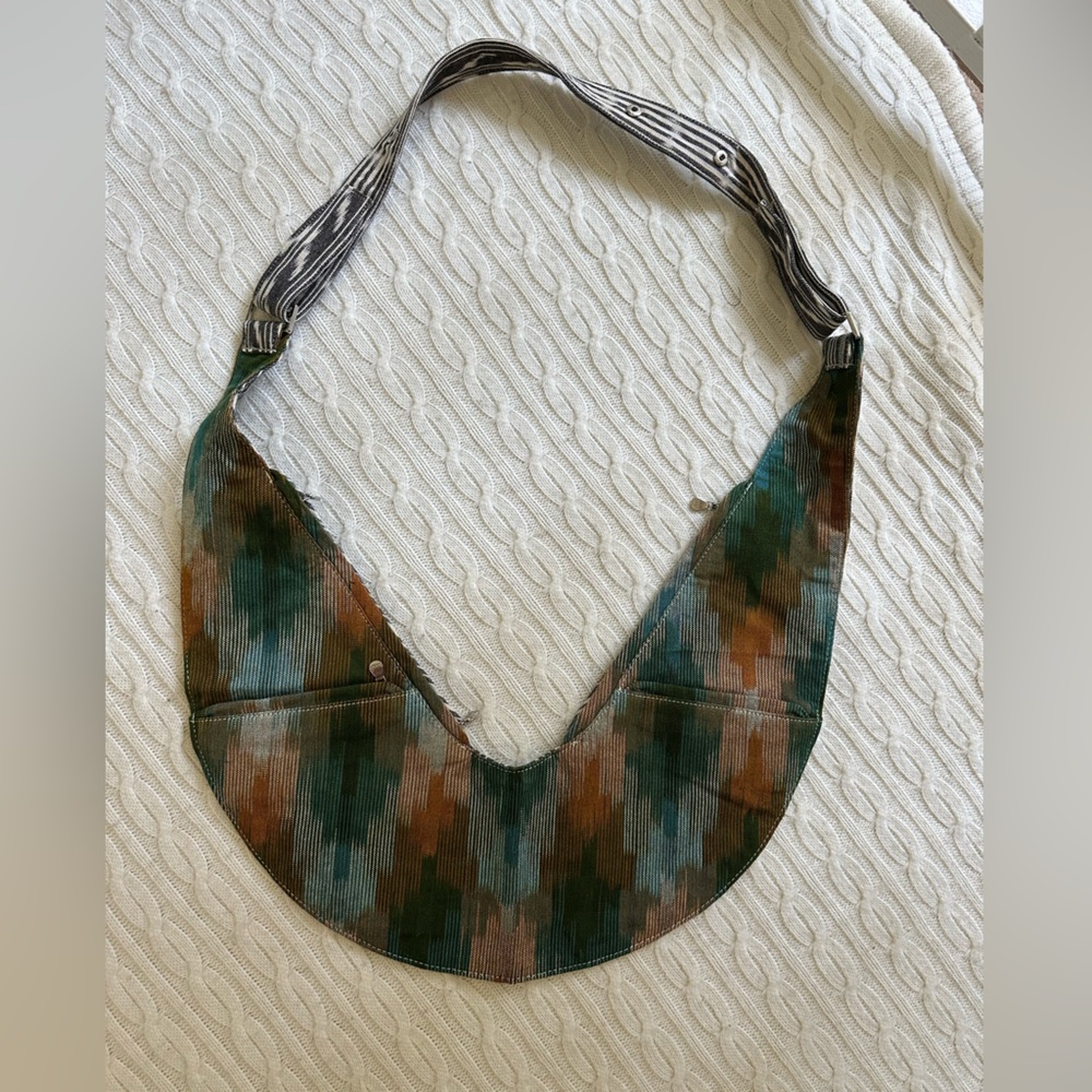 Sash Bag: Multicolor Ikat Patterned Reversible Sling Bag